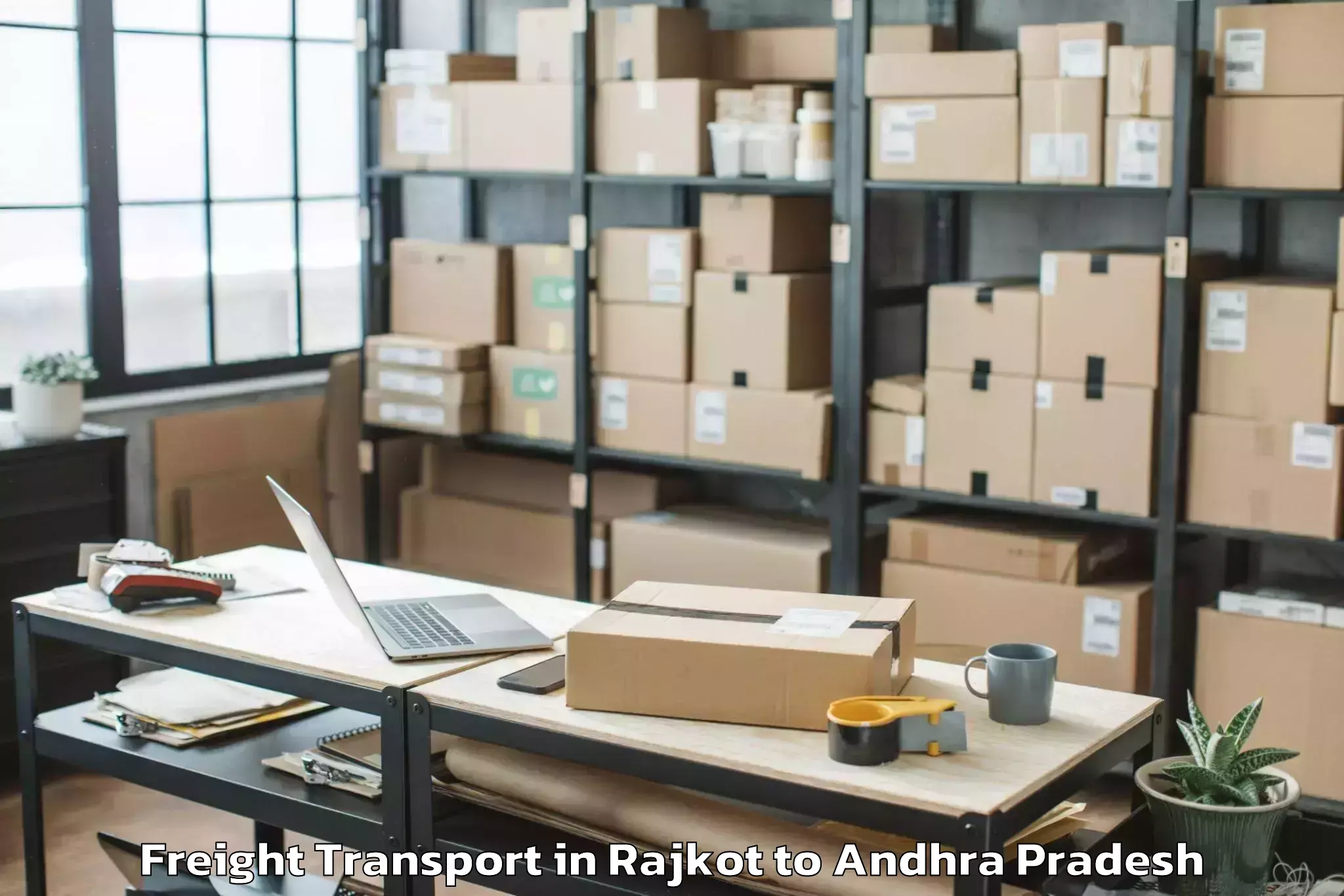 Reliable Rajkot to Peda Araveedu Freight Transport